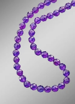 Amethyst-Halskette mit facettierten Kugeln