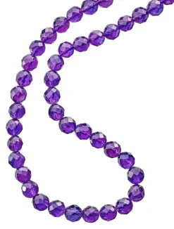 Amethyst-Halskette mit facettierten Kugeln
