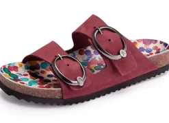 Andrea Conti Pantolette mit bunt bedrucktem Lederfußbett