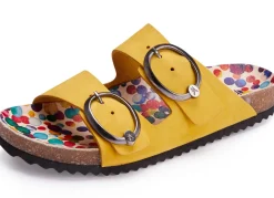 Andrea Conti Pantolette mit bunt bedrucktem Lederfußbett