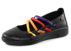 Andrea Conti Slipper mit bunten, dekorativ eingesetzten Gummizügen