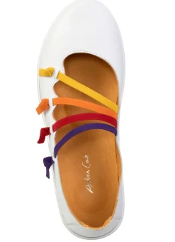 Andrea Conti Slipper mit bunten, dekorativ eingesetzten Gummizügen