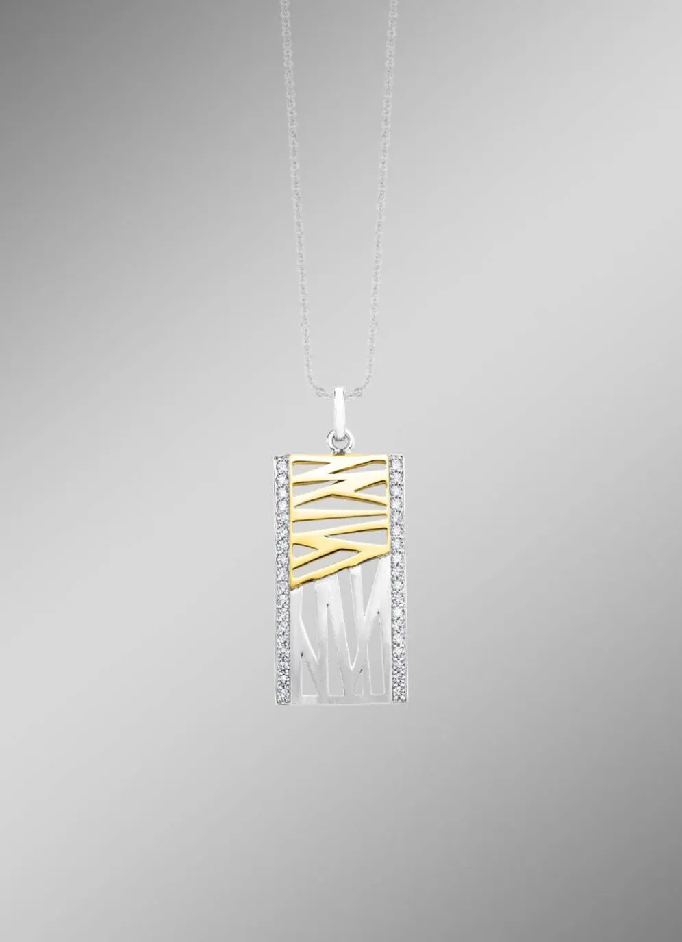 Anhänger in Bicolor mit synth. Zirkonia