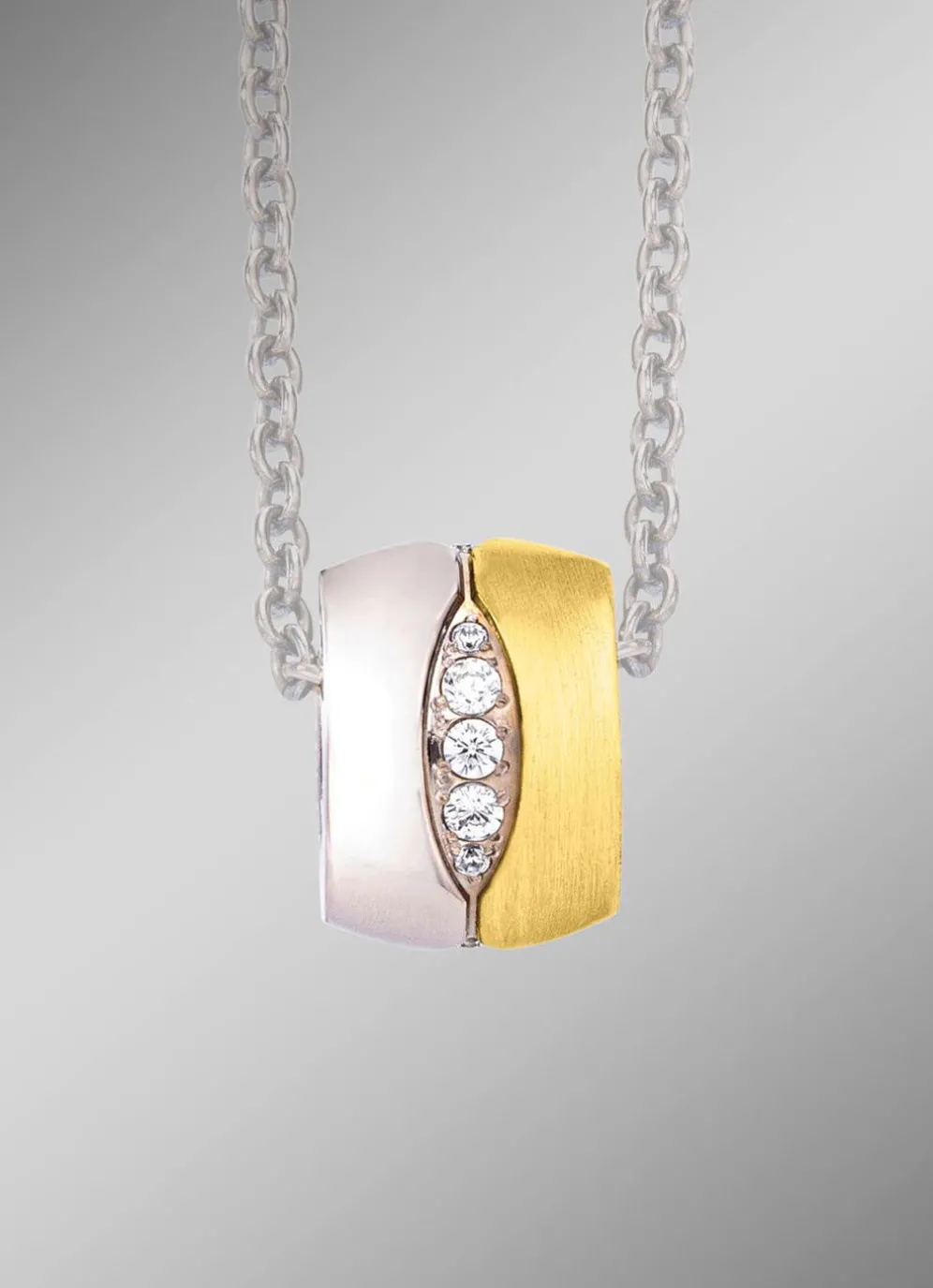 Anhänger in Bicolor mit synth. Zirkonia