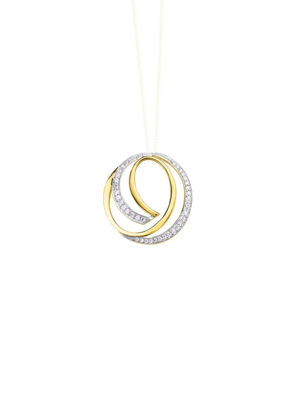 Anhänger in Bicolor mit Zirkonia