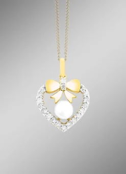 Anhänger mit 19 Brillanten und Süßwasser-Zuchtperle