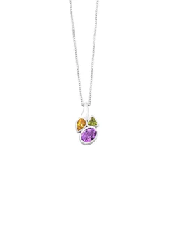 Anhänger mit echt Amethyst, echt Citrin und echt Peridot