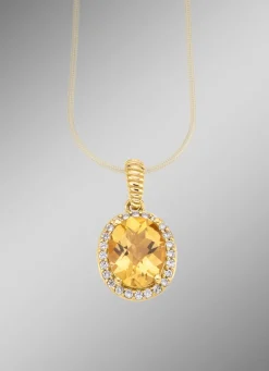 Anhänger mit echt Citrin und synthetischen Zirkonia