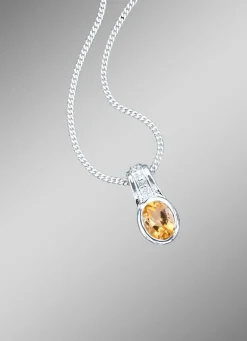 Anhänger mit echt Citrin und synth. Zirkonia