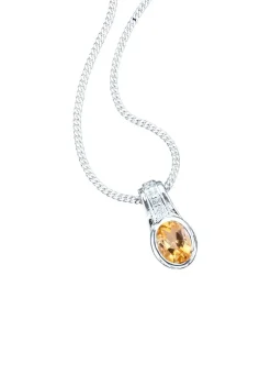 Anhänger mit echt Citrin und synth. Zirkonia