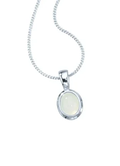 Anhänger mit Panzerkette und echtem, weißen Mondstein