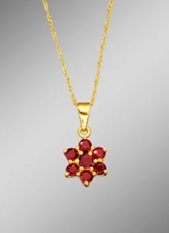 Anhänger mit Singapurkette und echt Granat