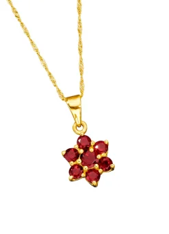 Anhänger mit Singapurkette und echt Granat