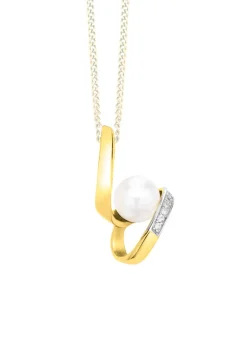 Anhänger mit Süßwasser-Zuchtperle und synth. Zirkonia