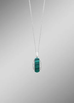 Anhänger mit Zirkonia und Malachit