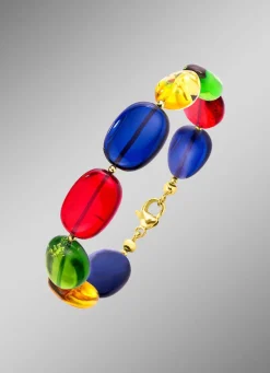 Armband mit echt Bernstein in Multicolor
