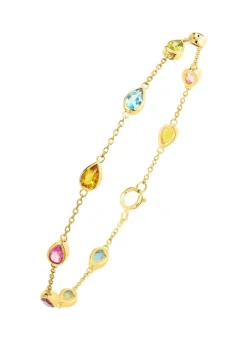 Armband mit funkelnden, echten Edelsteinen