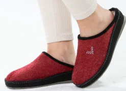 Atmungsaktive Damen-Hausschuhe, mit Schurwolle