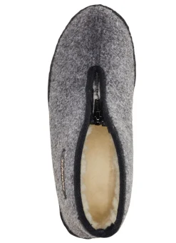 Atmungsaktive Damen-Hausschuhe, mit Reißverschluss