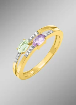 Attraktiver Blickfang: Damenring mit synth. Zirkonia und Glassteinen