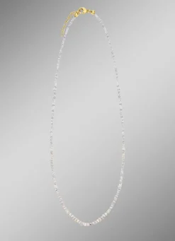 Außergewöhnliche Halskette mit Roh-Diamanten in Hellgrau