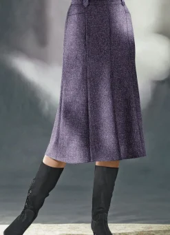 Bahnenrock in Tweed mit Boucle-Effektgarn