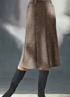Bahnenrock in Tweed mit Boucle-Effektgarn