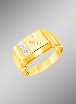 Beliebter Herrenring in Bicolor, mit Diamant