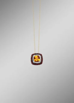 Bezaubernder Anhänger mit Brillanten, Citrin und Granat