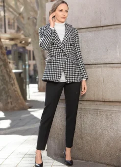 Blazer mit Hahnentritt-Dessin