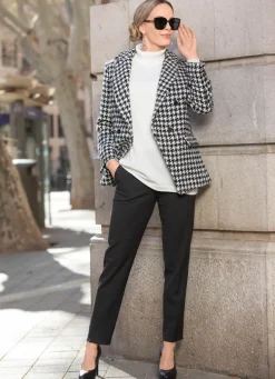 Blazer mit Hahnentritt-Dessin