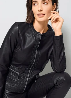 Blazer mit toniger Stickerei