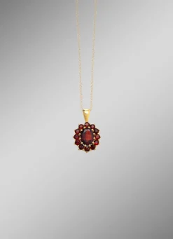 Blütenförmiger Anhänger mit Granat