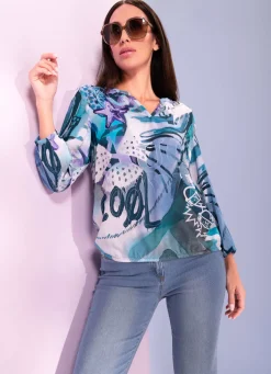Bluse mit auffallendem Dessin