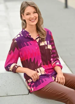 Bluse mit farbbrillantem Druck