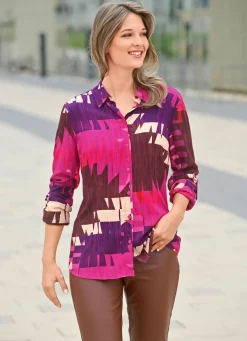 Bluse mit farbbrillantem Druck