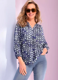 Bluse mit Schmetterlings-Dessin