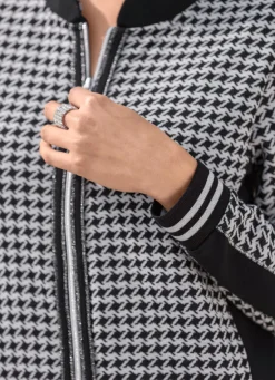 Blusenjacke mit Hahnentritt-Dessin