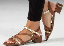 Caprice Sandalette aus teilweise metallisiertem Nappaleder