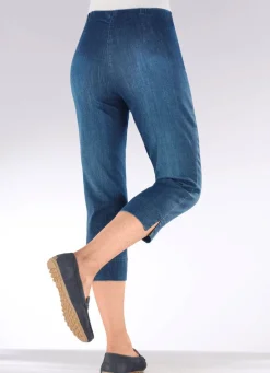 Capri-Jeans mit streckenden Biesen