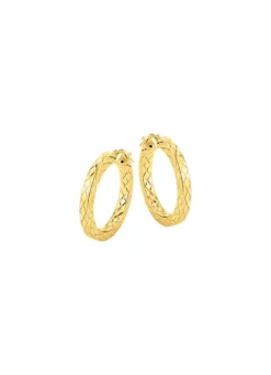 Creolen mit Struktur aus vergoldetem Silber