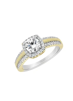 Damenring im Bicolor-Design mit synth. Zirkonia