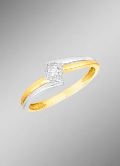 Damenring in Bicolor mit 13 Brillanten