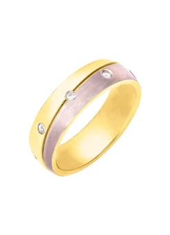 Damenring in Bicolor mit synth. Zirkonia