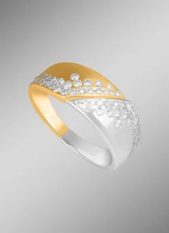 Damenring in Bicolor mit 58 Brillanten