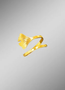 Damenring mit Ginkgo-Blatt-Motiv