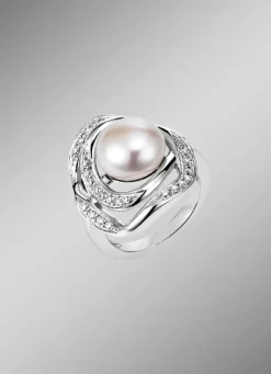 Damenring mit Süßwasser-Zuchtperlen