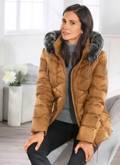 Daunenjacke mit abnehmbarer Kapuze