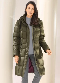 Daunen-Kurzmantel mit abnehmbarer Kapuze