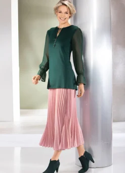 Dezent schimmernder Plisseerock